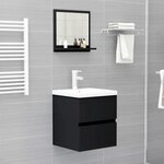 vidaXL Miroir de salle de bain Noir 40x10 5x37 cm Bois d’ingénierie