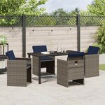 vidaXL Ensemble de salle à manger pour jardin 5 Pièces Gris Poly rotin
