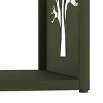 vidaXL Portant de bois chauffage vert olive 40x40x40 cm