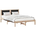 vidaXL Cadre de lit avec tête de lit Noir 140 x 190 cm Pin massif