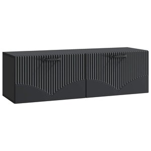 vidaXL Meuble TV mural Noir 98 x 31 x 30 cm Bois d'ingénierie