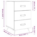 vidaXL Table de chevet sonoma gris 40x40x66 cm bois d'ingénierie