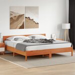 vidaXL Cadre de lit sans matelas cire marron 200x200cm bois pin massif