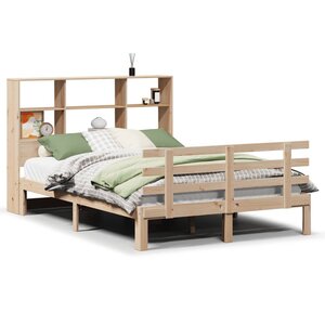 vidaXL Lit bibliothèque sans matelas 140x200 cm bois massif de pin
