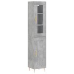 vidaXL Buffet haut Gris béton 34 5x34x180 cm Bois d'ingénierie