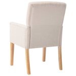 vidaXL Chaises à manger avec accoudoirs lot de 2 beige tissu