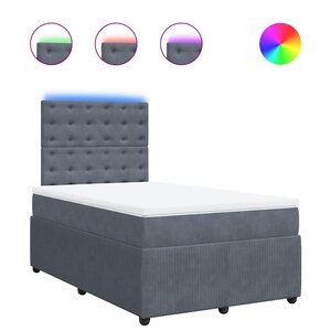vidaXL Sommier à lattes de lit et matelas gris foncé 120x190cm velours