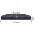 vidaXL Tapis d'escalier autocollants 20 pièces 65 x 21 x 4 cm Gris foncé Demi-rond Grand