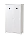 AMORI Lit simple + Sommier + Armoire 2 portes + Chevet + Bureau