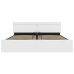 vidaXL Cadre de lit à rangement hydraulique sans matelas avec LED