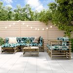 vidaXL Salon de jardin 7 Pièces avec coussins bois de pin imprégné