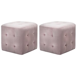 vidaXL Tables de chevet 2 Pièces Rose 30x30x30 cm Tissu velours