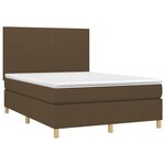 vidaXL Sommier à lattes de lit matelas et LED Marron foncé 140x200 cm