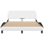 vidaXL Cadre de lit Dover blanc et noir 120x200 cm similicuir