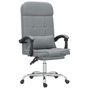 vidaXL Fauteuil de massage inclinable de bureau Gris clair Tissu