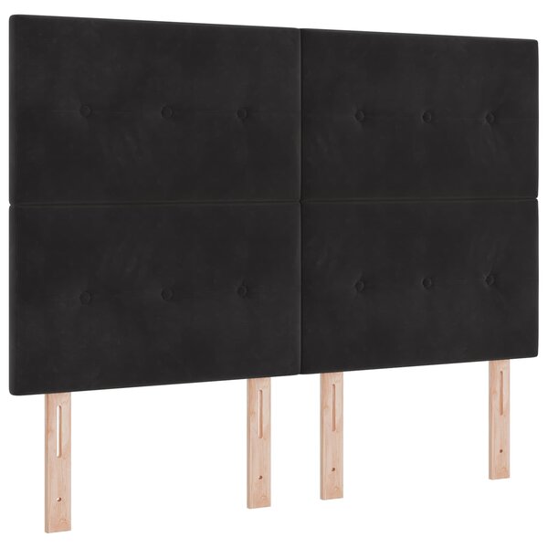vidaXL Tête de lit LED avec bandes LED Noir 160 cm Velours