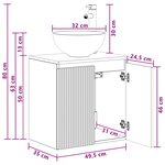 vidaXL Vanité de lavabo mural Sonoma gris 49 5 x 35 x 63 cm