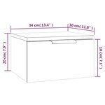vidaXL Table de chevet murale Chêne marron 34x30x20 cm