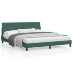 vidaXL Cadre de lit avec lumières LED vert foncé 180x200 cm velours