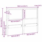 vidaXL Tête de lit Autre Marron 135 cm Bois massif en pin