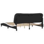 vidaXL Cadre de lit sans matelas Hvar noir et blanc 180x200 cm similicuir