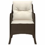 vidaXL Chaises de jardin avec coussins lot de 2 marron résine tressée