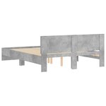 vidaXL Cadre de lit avec tête de lit gris béton 140x190 cm
