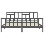 vidaXL Cadre de lit sans matelas gris 200x200 cm bois massif de pin