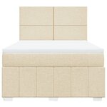 vidaXL Sommier à lattes de lit avec matelas Crème 160x200 cm Tissu