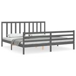 vidaXL Cadre de lit sans matelas gris 200x200 cm bois massif de pin