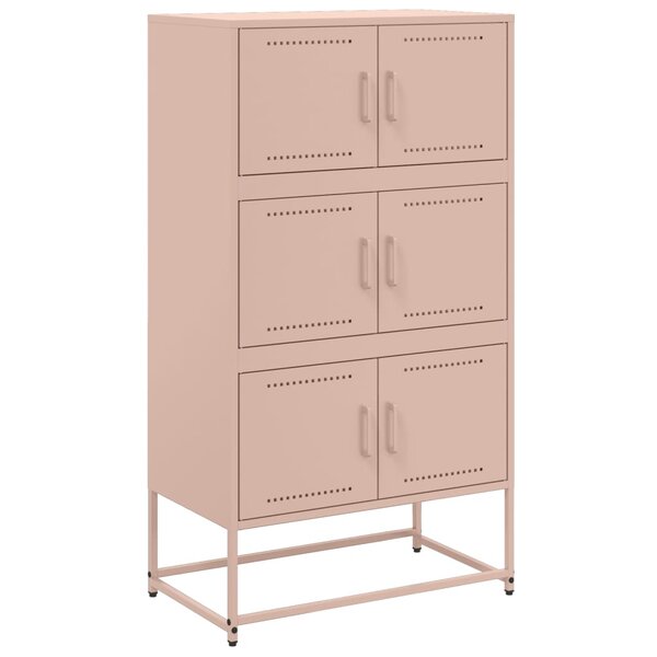 vidaXL Buffet rose 68 5x38 5x123 5 cm acier