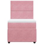 vidaXL Sommier à lattes de lit avec matelas Rose 100x200 cm Velours