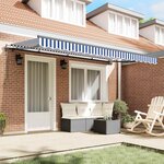vidaXL Auvent Rétractable Bleu 400 x 200 cm tissu