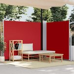 vidaXL Auvent latéral rétractable Rouge 160 x 600 cm