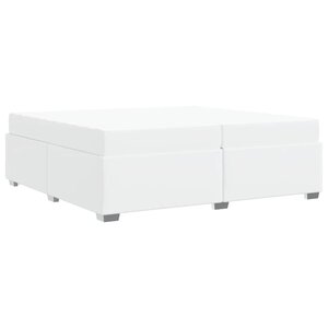 vidaXL Cadre de lit avec matelas Blanc 200 x 200 cm tissu