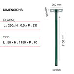 Pied elliptique à sceller pour boîte aux lettres renz - vert brillant 6005b