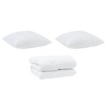vidaXL Couette avec Oreillers 3 Pièces Blanc Microfibre et Plumes D'oie