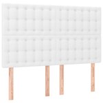 vidaXL Sommier à lattes de lit avec matelas Blanc 140x190cm Similicuir