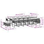 vidaXL Ensemble à manger de jardin et coussins 17 Pièces beige