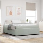 vidaXL Cadre de lit avec matelas Gris clair 180 x 200 cm tissu