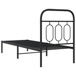 vidaXL Cadre de lit métal sans matelas avec tête de lit noir 75x190 cm