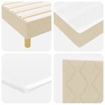 Lit Box Spring avec Matelas Crème 160x200 cm en Tissu