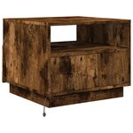 vidaXL Table basse avec lumières LED chêne fumé 50x49x40 cm