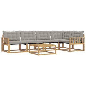 vidaXL Ensemble de canapés d'extérieur 6 pc Blanc et gris clair