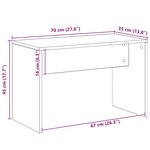 vidaXL Tabouret de toilette chêne artisanal 70x35x45cm bois ingénierie