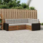 vidaXL Ensemble de canapés d'extérieur 4 Pièces Naturel et gris clair