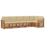 vidaXL Ensemble de canapés d'extérieur 6 pc Naturel et Beige Polyester