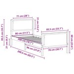 vidaXL Cadre de lit avec tête de lit Noir 80 x 200 cm tissu