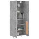 vidaXL Buffet haut Gris béton 69 5x34x180 cm Bois d'ingénierie