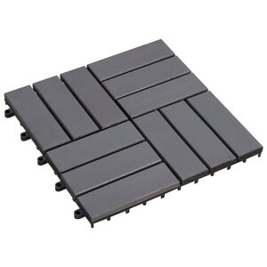 vidaXL Carreaux de terrasse 10Pièces Délavage gris 30x30 cm Acacia solide